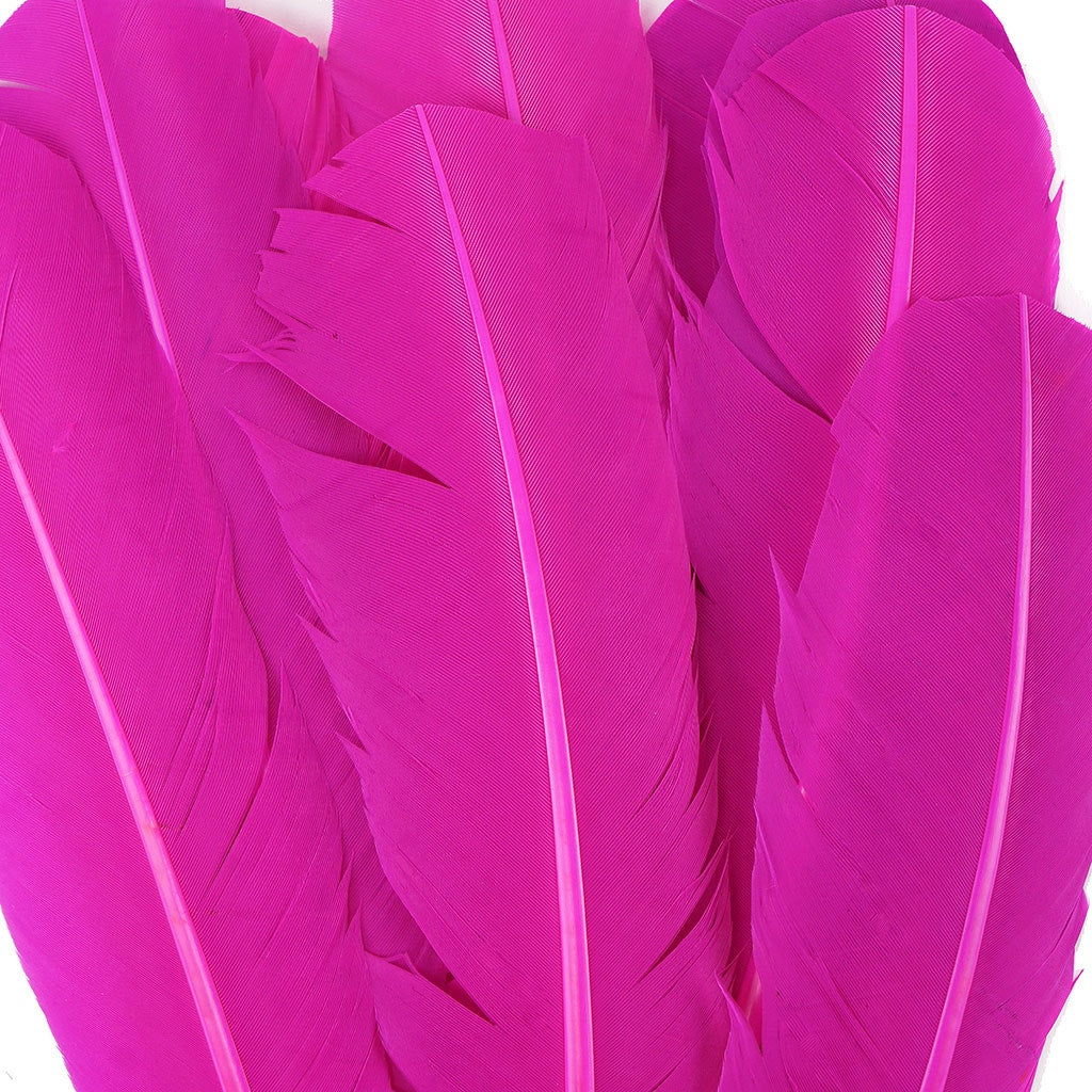 Turkey Quills Dyed Feathers Shocking Pink
