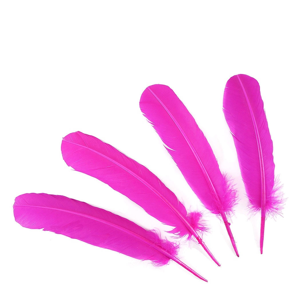 Turkey Quills Dyed Feathers Shocking Pink