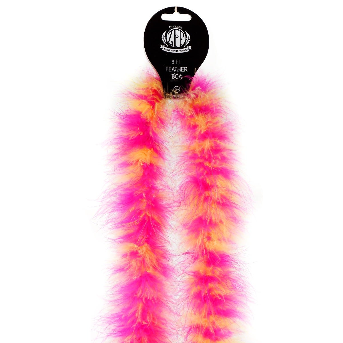 Marabou Feather Boa - Mediumweight  - Florescent Yellow - Shocking Pink