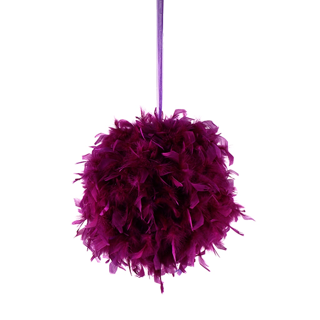 Chandelle Feather Pom Poms - Purple - 18"