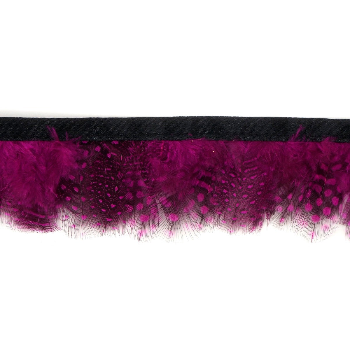 1 Yard  Guinea Plumage Feather Fringe - 1.75" -  Very Berry