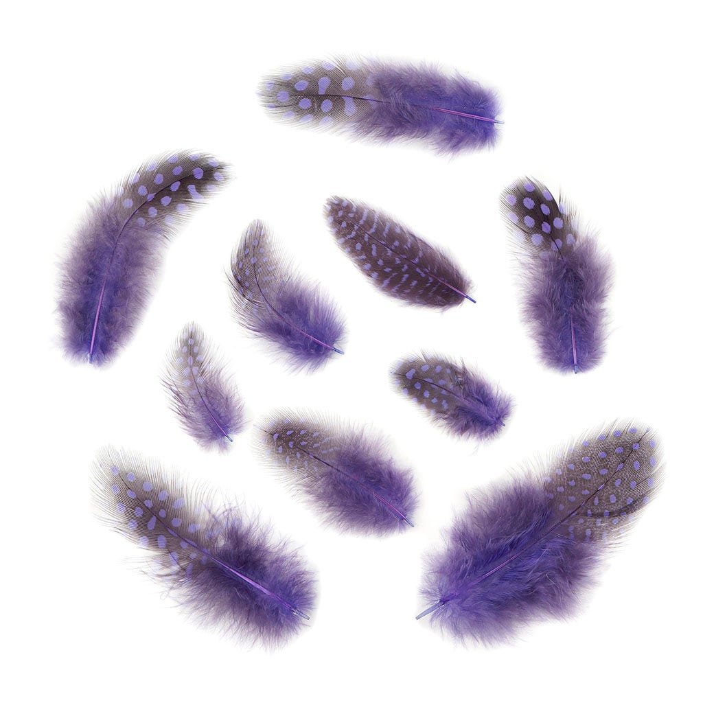 Loose Guinea Plumage Dyed - Lavender - 0.1 oz (approx. 50 pcs)