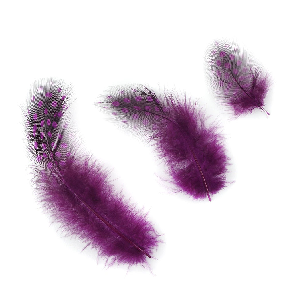 Loose Guinea Plumage Dyed - Very Berry - 0.1 oz (approx. 50 pcs)