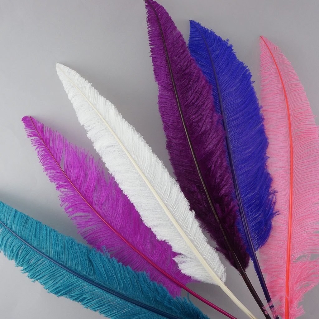 Ostrich Feathers - 13-24" Nandus - Fluorescent Lilac