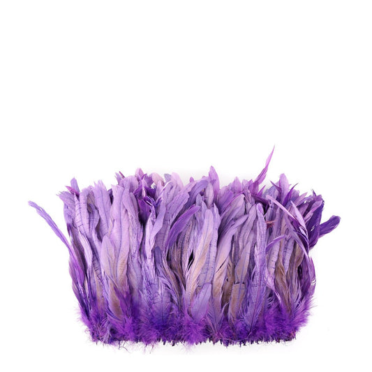 ROOSTER COQUE TAILS FEATHERS BLEACH DYED 7-10” - 1/2 Yard ( 18") - Flourescent Lilac