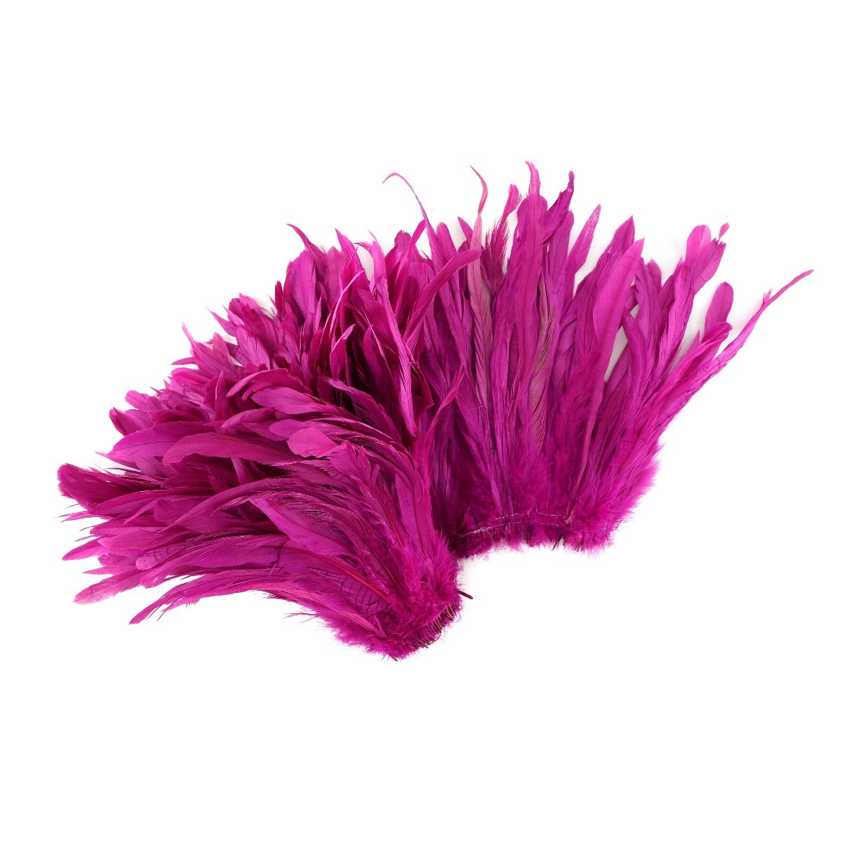 ROOSTER COQUE TAILS FEATHERS BLEACH DYED 7-10” - 1/2 Yard ( 18" ) - Very Berry