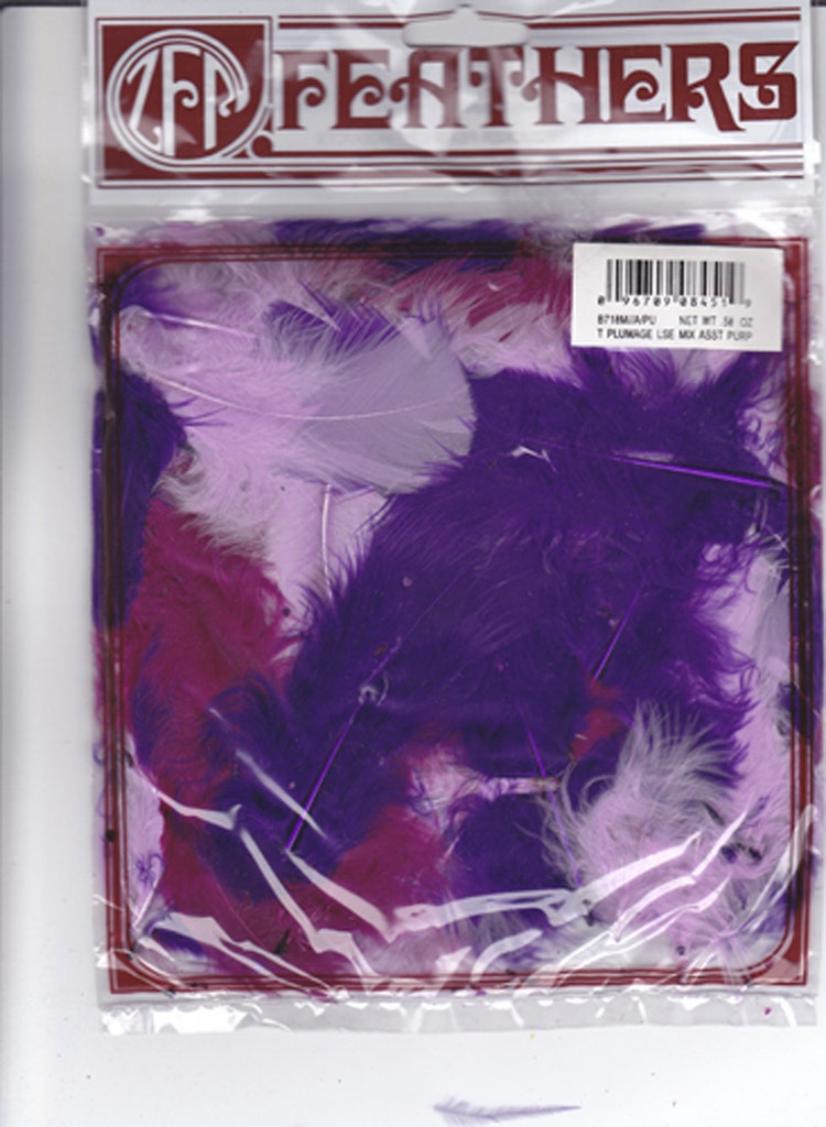 Loose Turkey Plumage Mix Dyed - Purples Mix