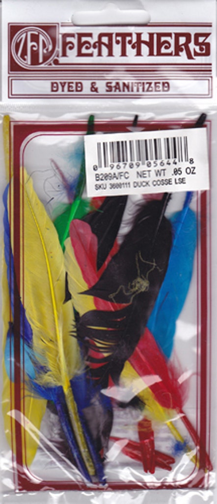 Loose Duck Cosse Mix Dyed Feathers - Rainbow Mix