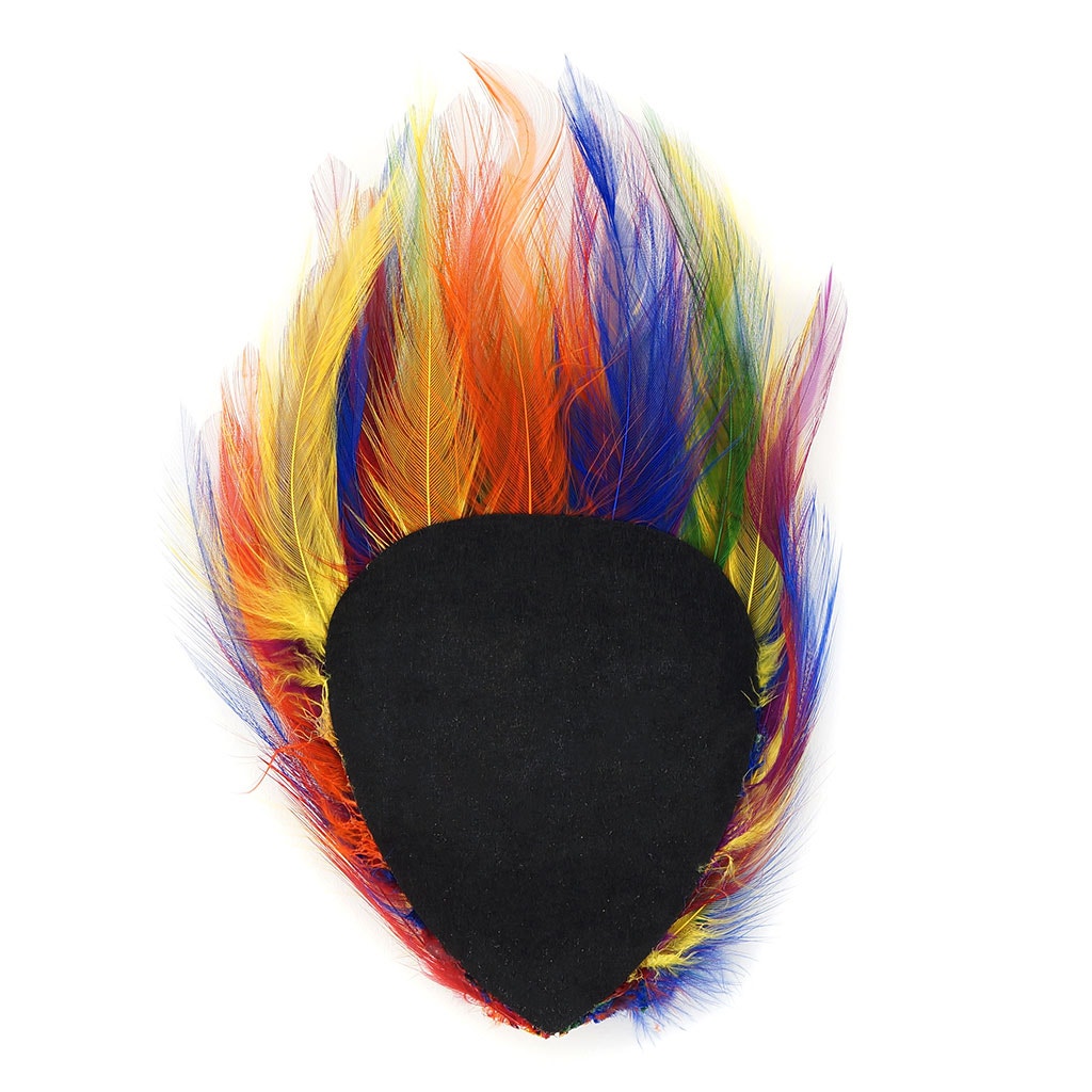 Feather Hackle Pads Mix Dyed - Rainbow Mix