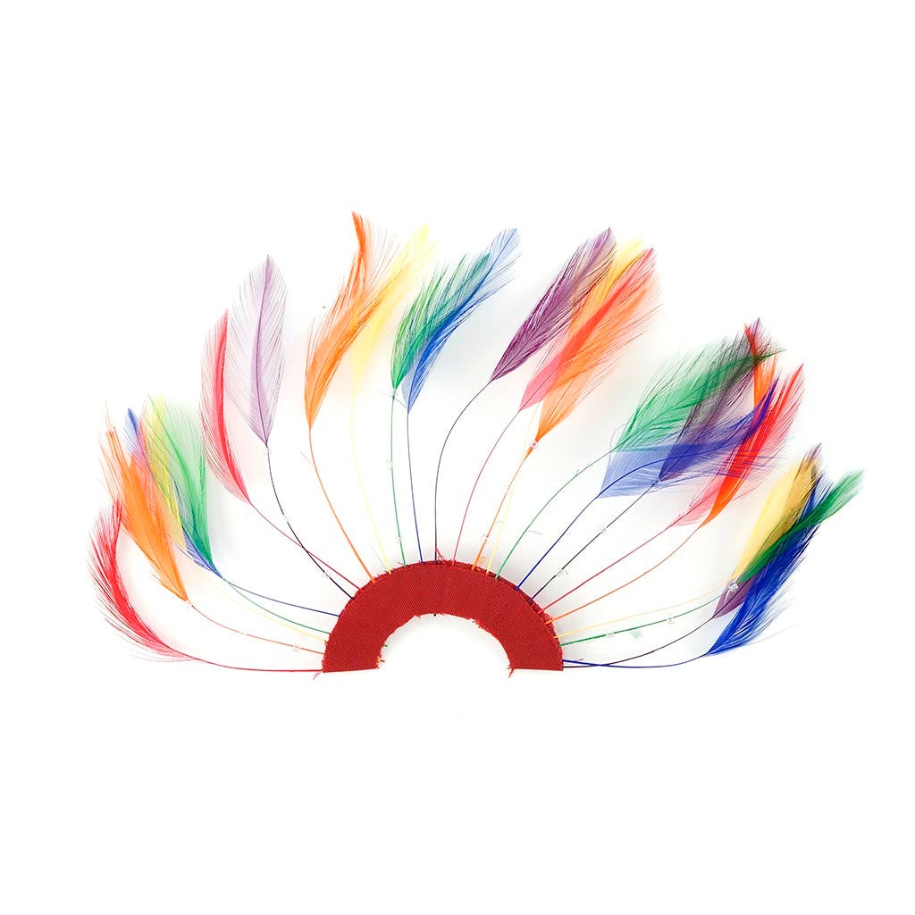 Feather Hackle Plates Multi Color - Rainbow Mix