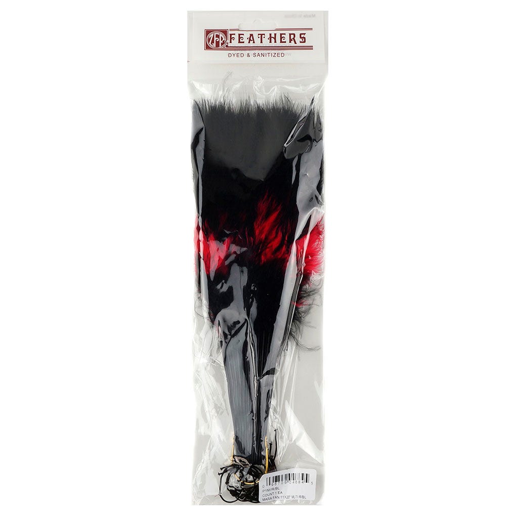 Marabou Feather Fan Multi Color - Red/Black