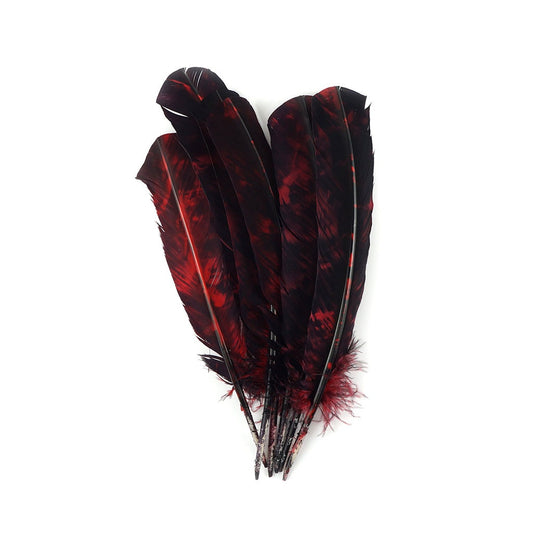 Turkey Quill - Tie Dye - Red and Black