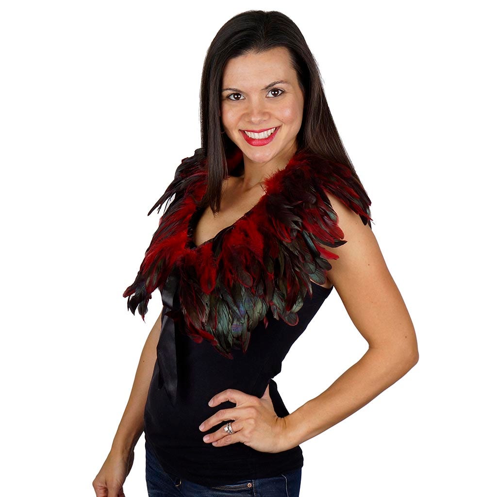 Rooster Coque Feather Cape Red