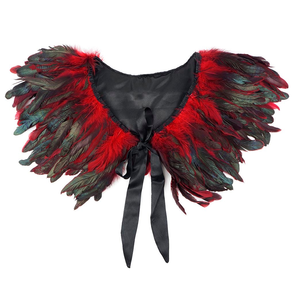Rooster Coque Feather Cape Red
