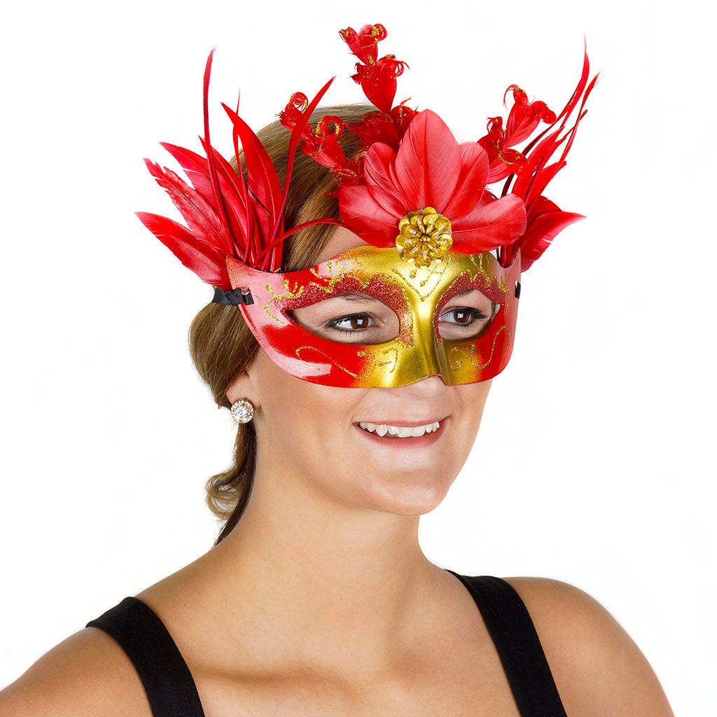 Goose Feather Mask Red