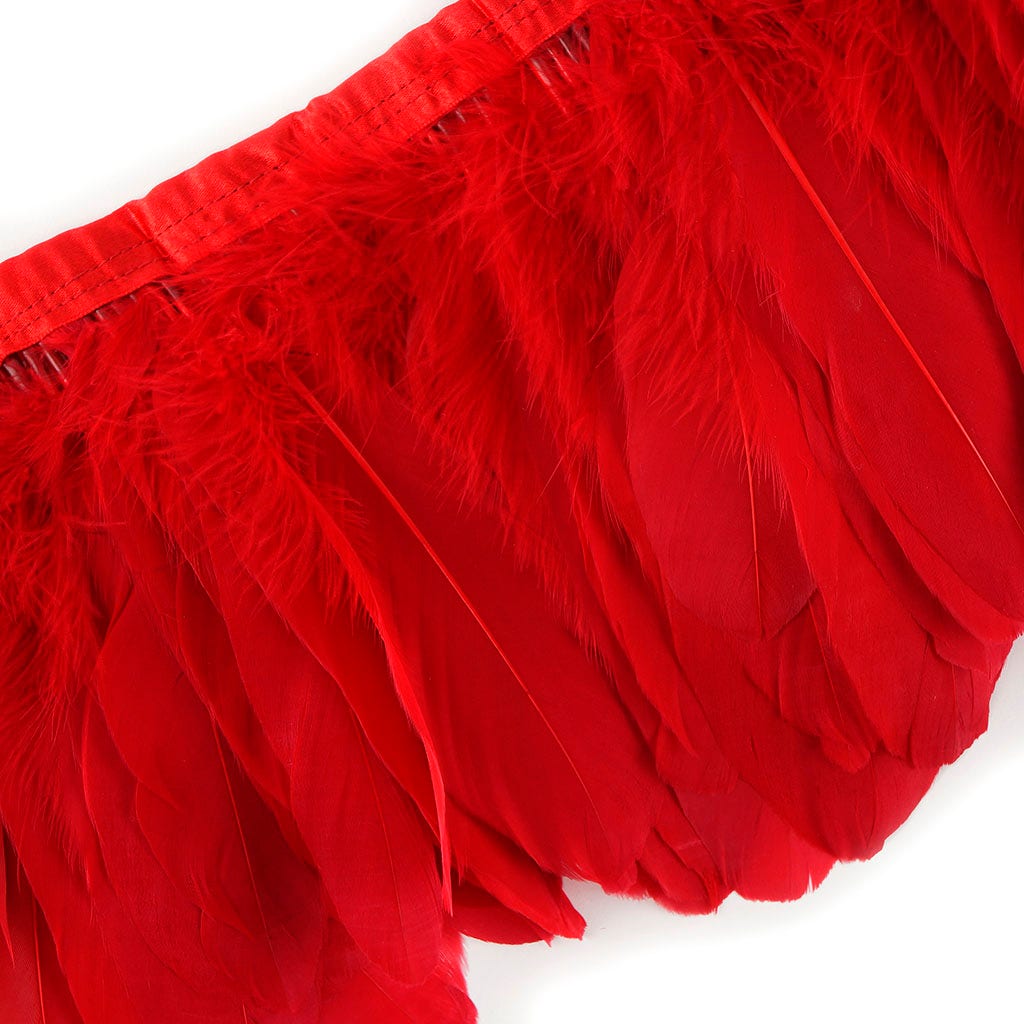 Parried Goose Pallet Feather Fringe Red