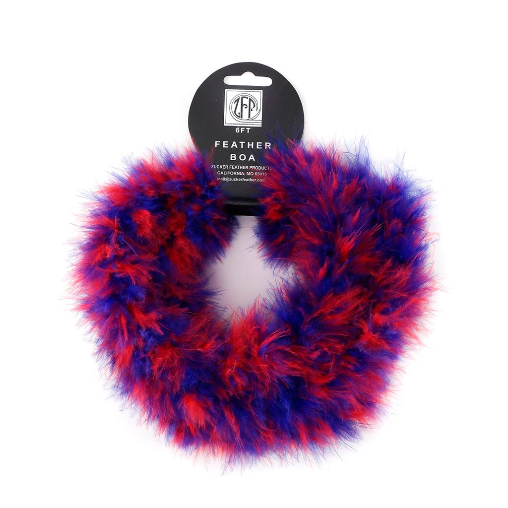 Thin Marabou Feather Boa - Red/Regal