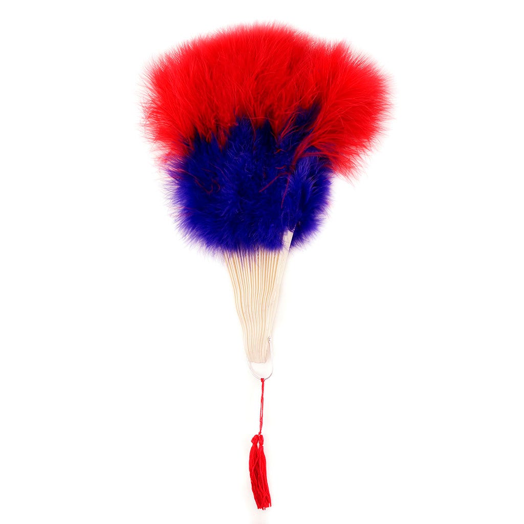 Marabou Feather Fan Multi Color - Red/Regal