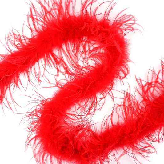Marabou and Ostrich Feather Boa - Red
