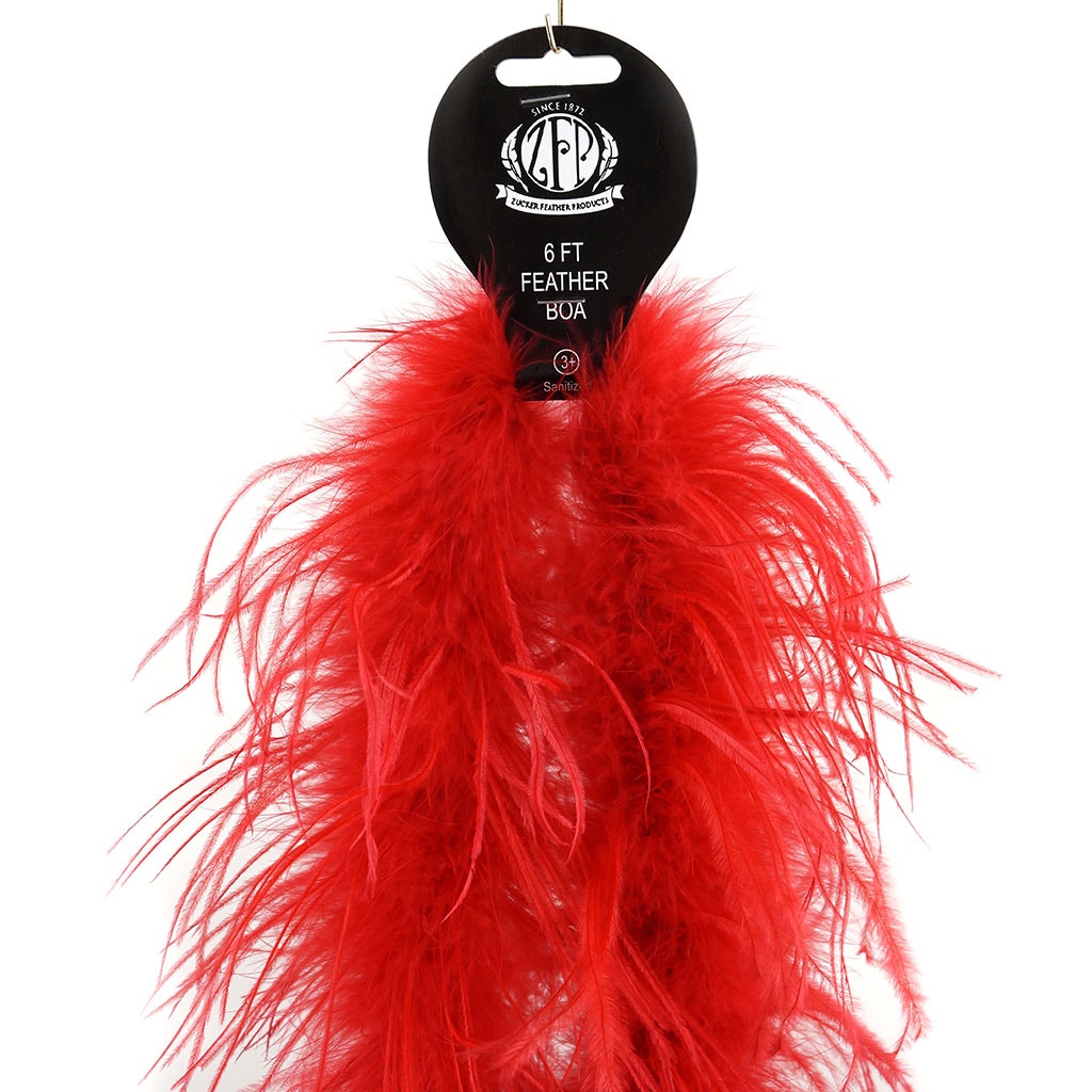 One Ply Ostrich Feather Boa - Red