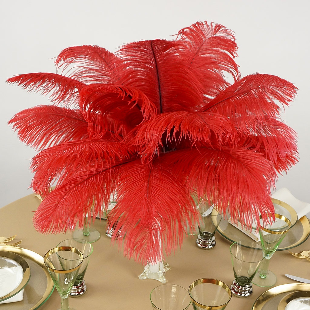 Ostrich Feathers 13-16" Drabs - Red