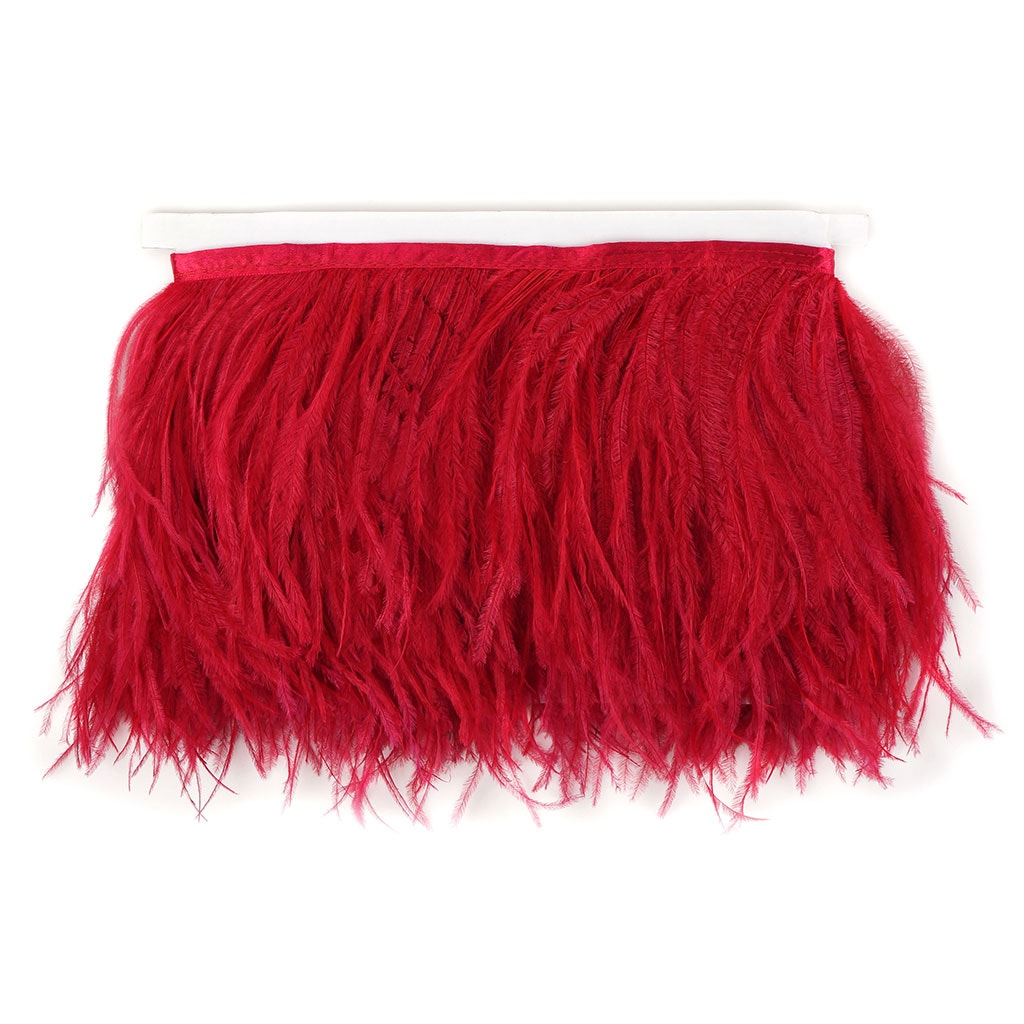 Ostrich Feather Fringe 2PLY - Tango Red