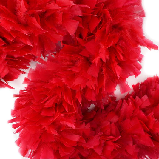 Turkey Feather Boa 8-10" - Red