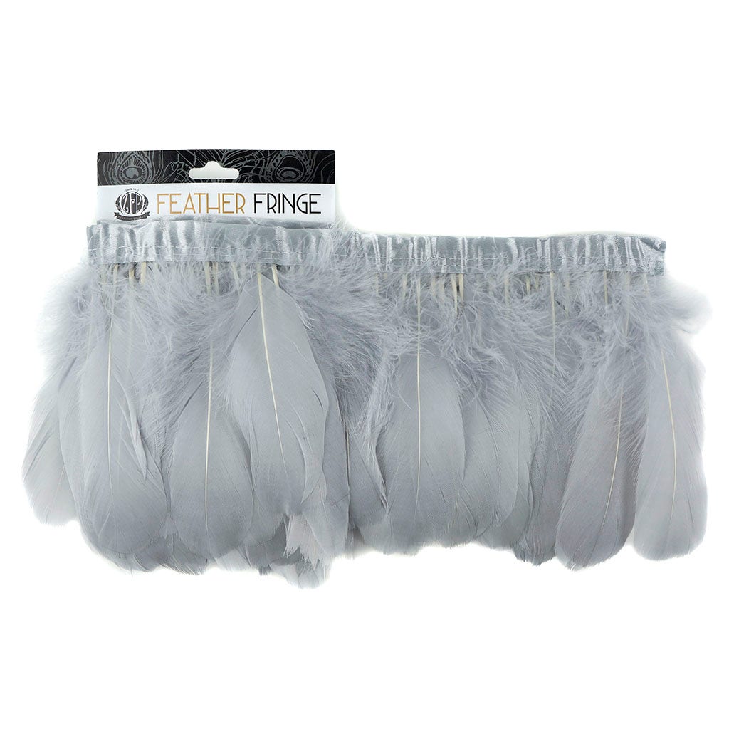 Parried Goose Pallet Feather Fringe Silver