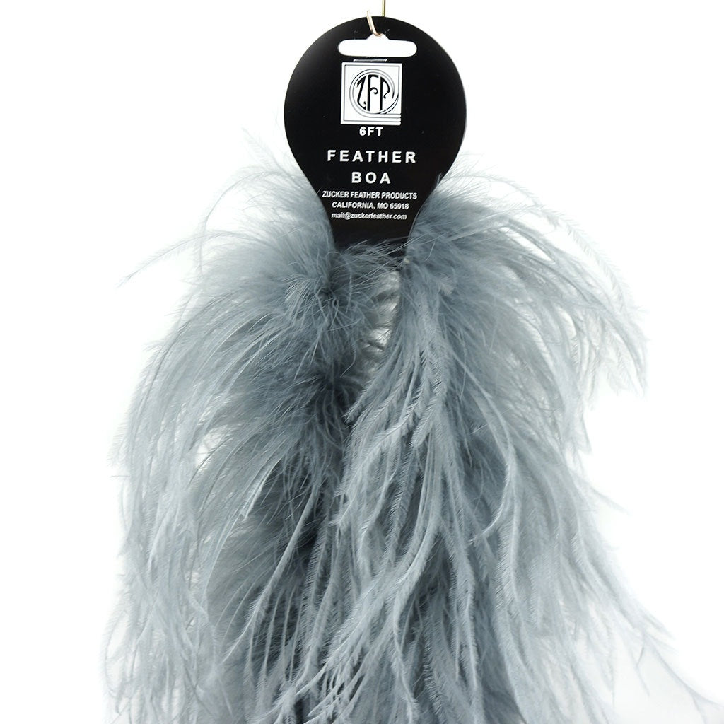 Silver 2 Ply Ostrich Feather Boa