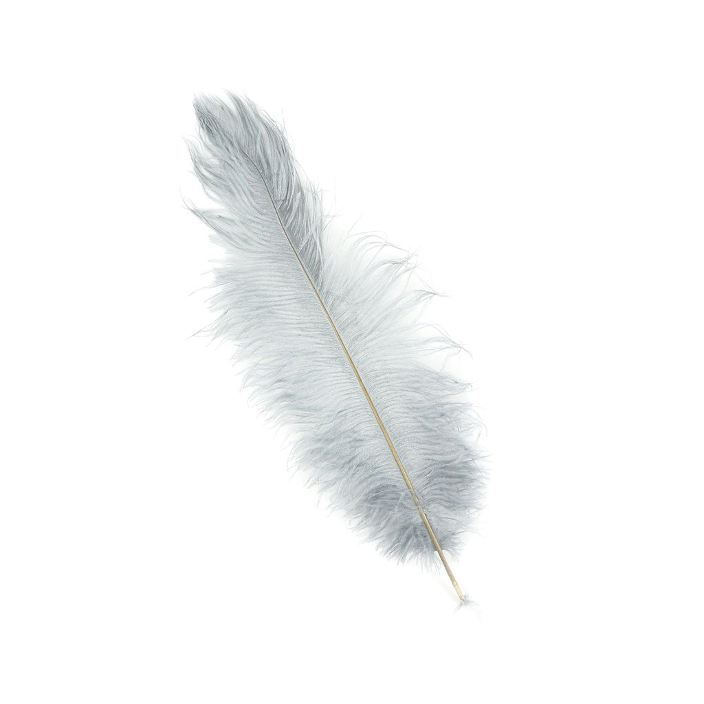 Ostrich Plume Feathers-Damaged Drabs - Silver