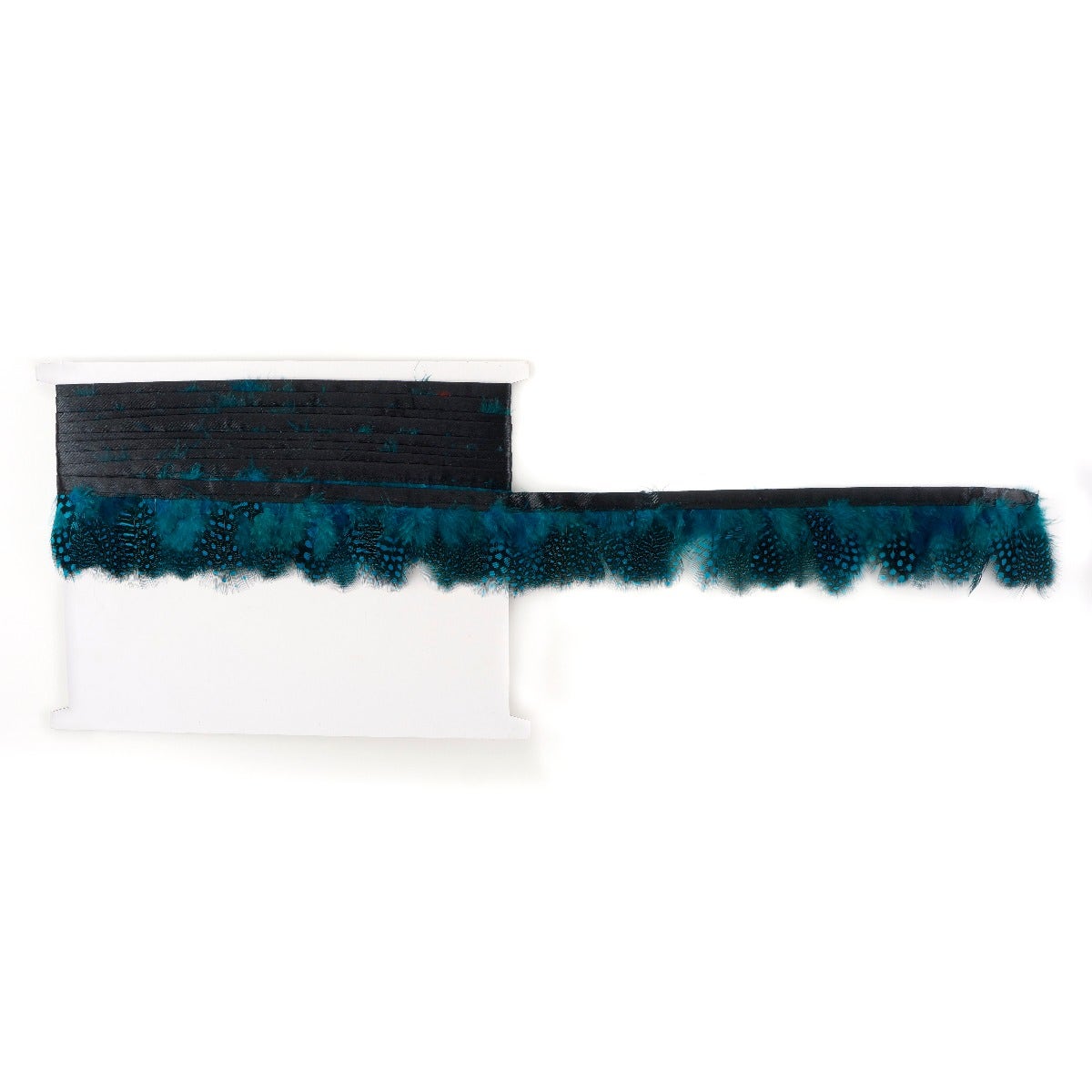 1 Yard Guinea Plumage Feather Fringe - 1.75"  - Dark Turquoise