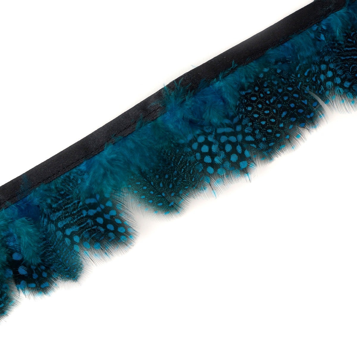 1 Yard Guinea Plumage Feather Fringe - 1.75"  - Dark Turquoise