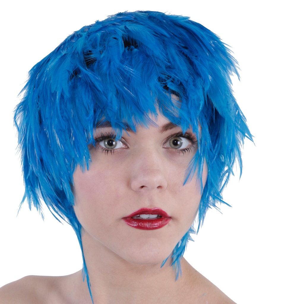 Hackle Feather Wig-Solid - Dark Turquoise