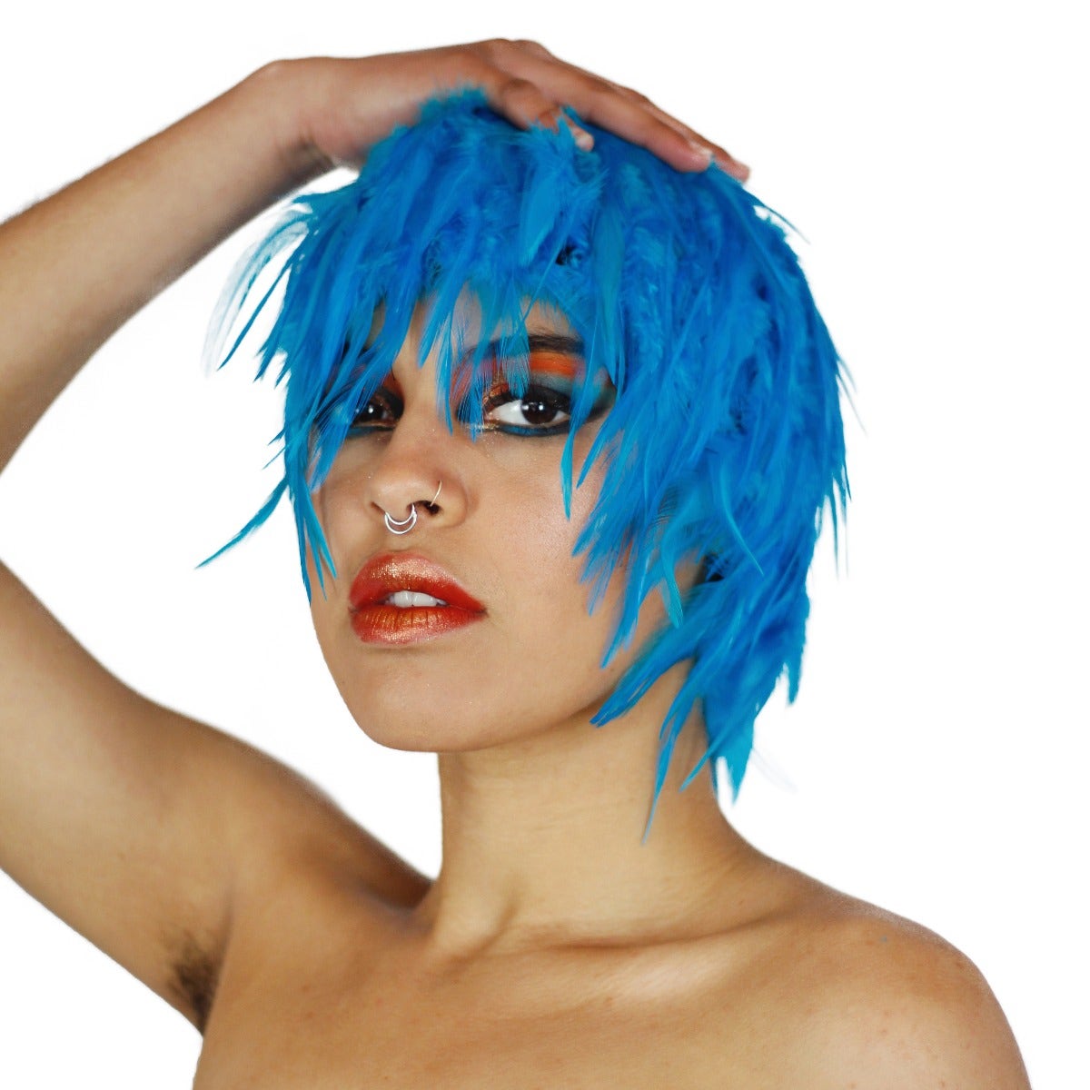 Hackle Feather Wig-Solid - Dark Turquoise
