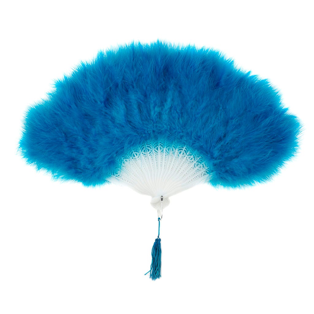 Marabou Feather Fan - Dark Turquoise