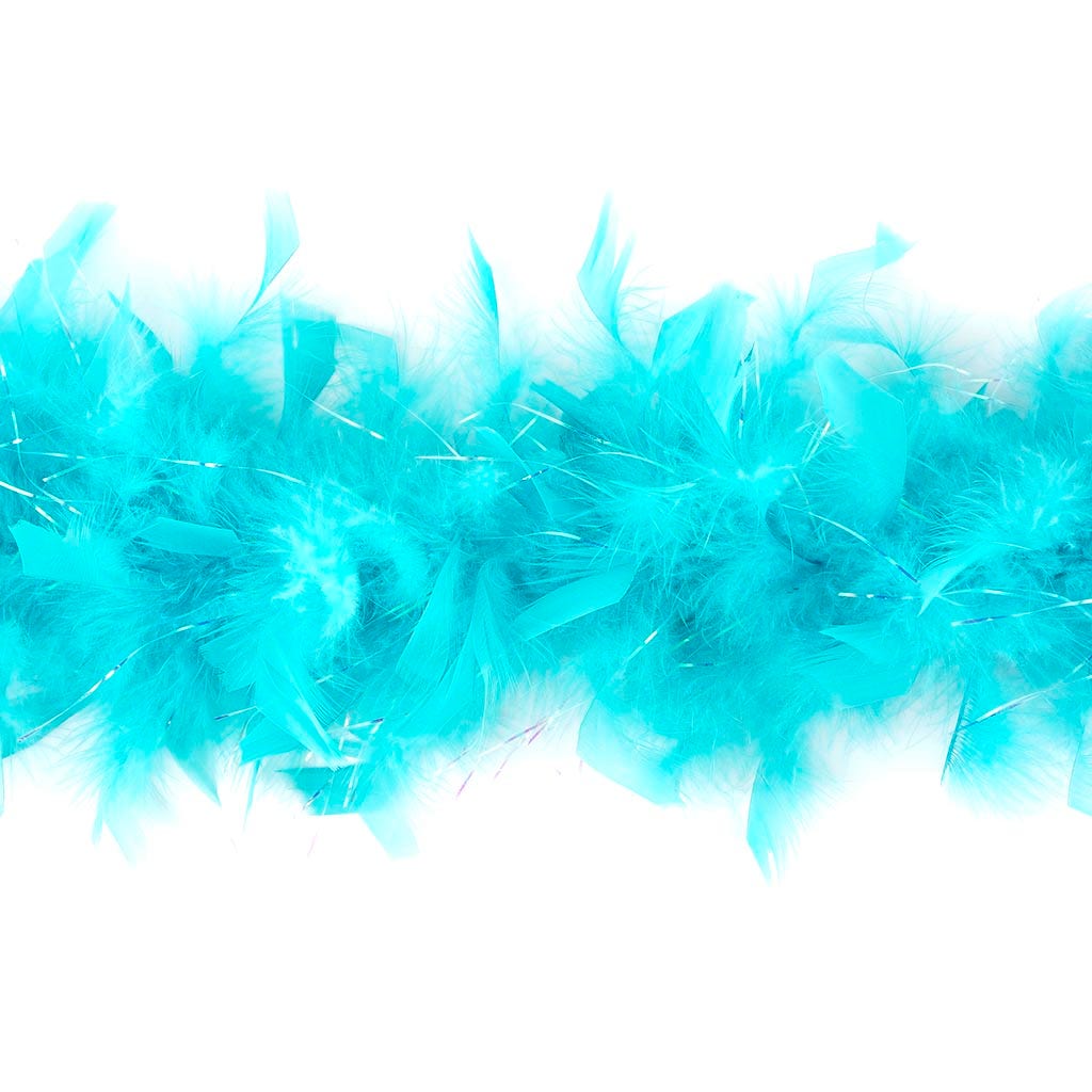Dress Up Feather Boa for Little Girls - Ice Turquoise/Opal Lurex