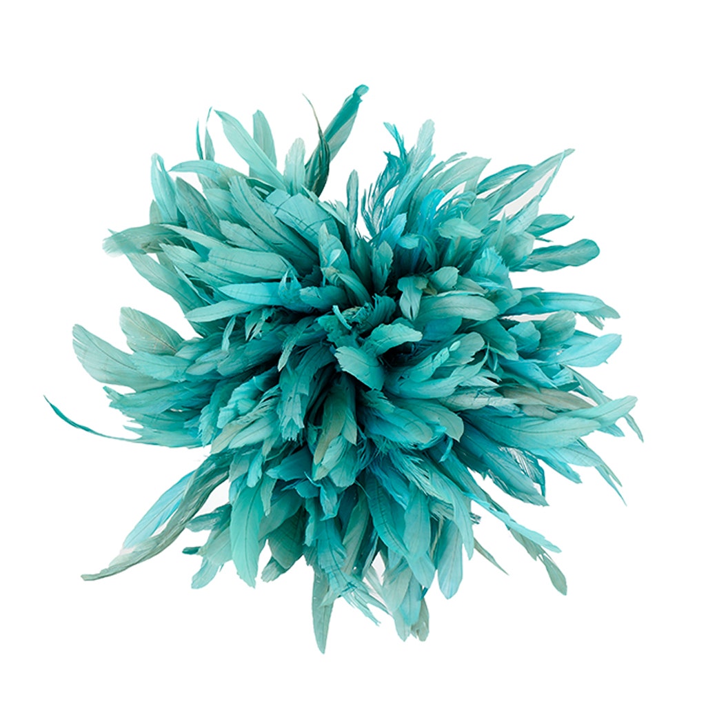Rooster Coque Tails-Bleach-Dyed - Lt Turquoise