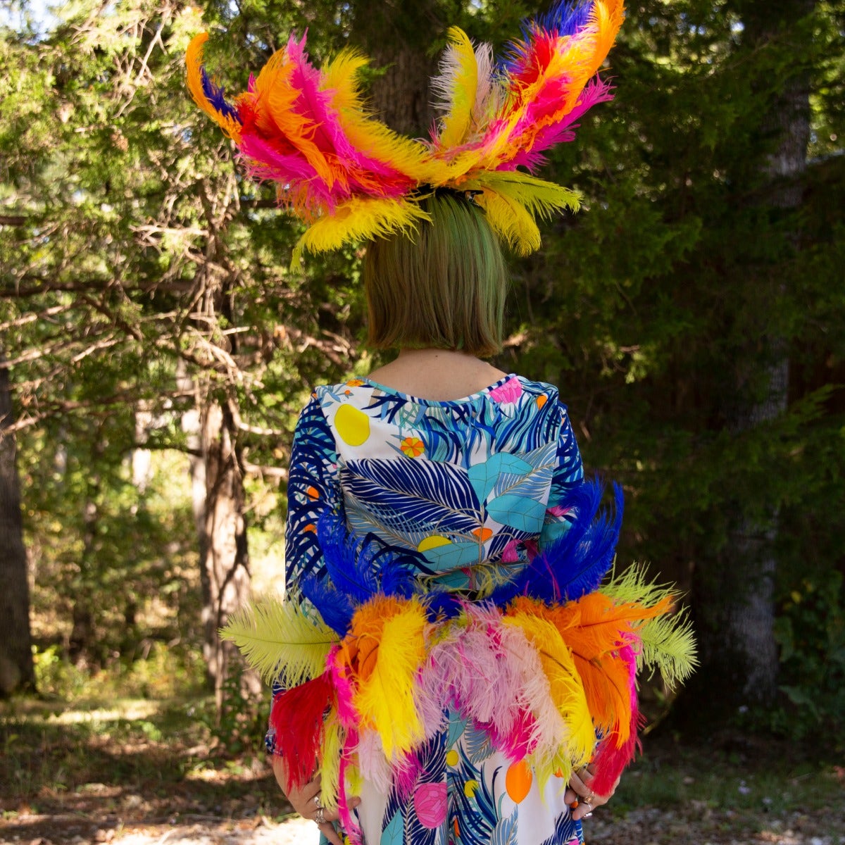 Rainbow 3 in 1 Upcycled Feather Costume Wings