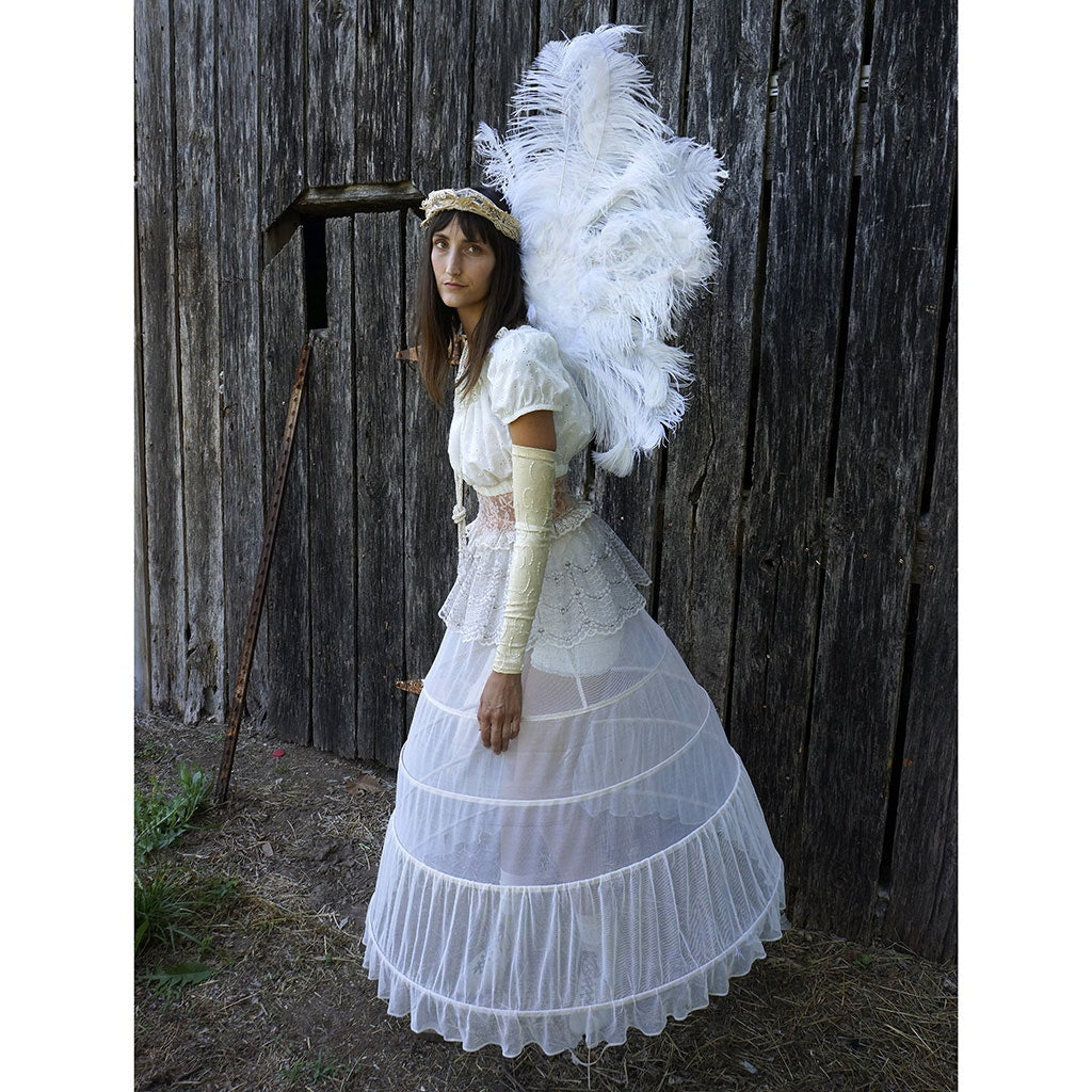 Large Adult Angel Fairy Butterfly Ostrich Feather Wings - White