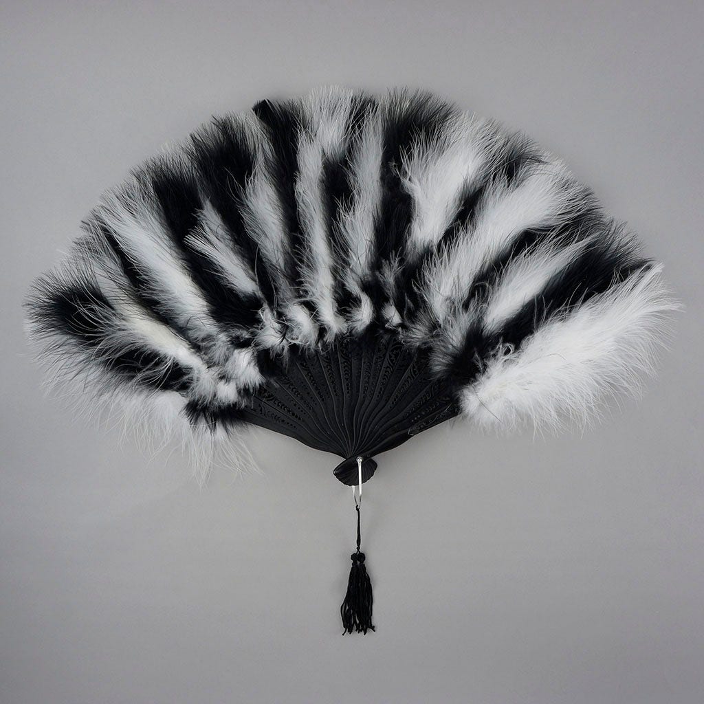 Marabou Feather Fan Sectional - White/Black