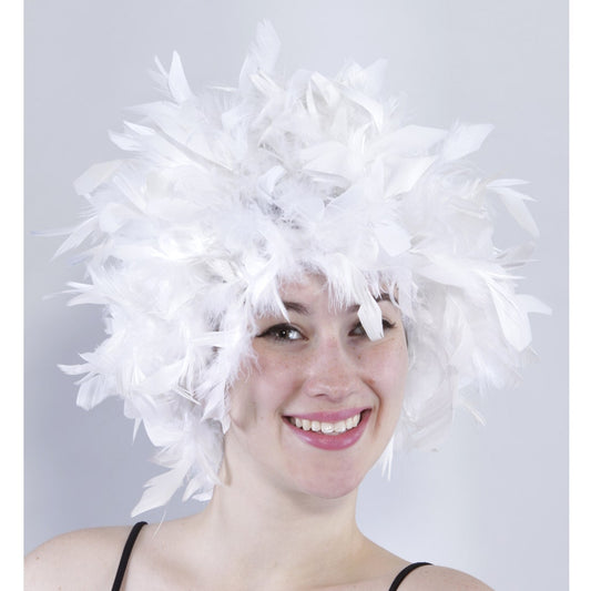 Chandelle Feather Wig-Solid - White