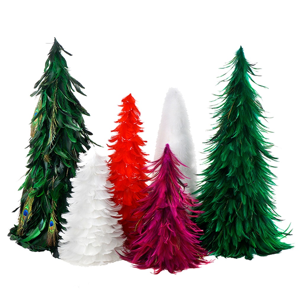 Zucker Goose Coquille Feather Christmas Tree 12 - White
