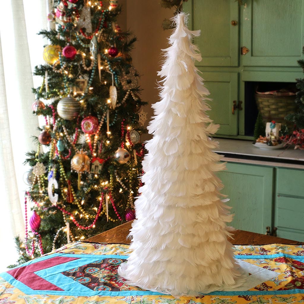 Goose Coquille Feather Tree 24" - White