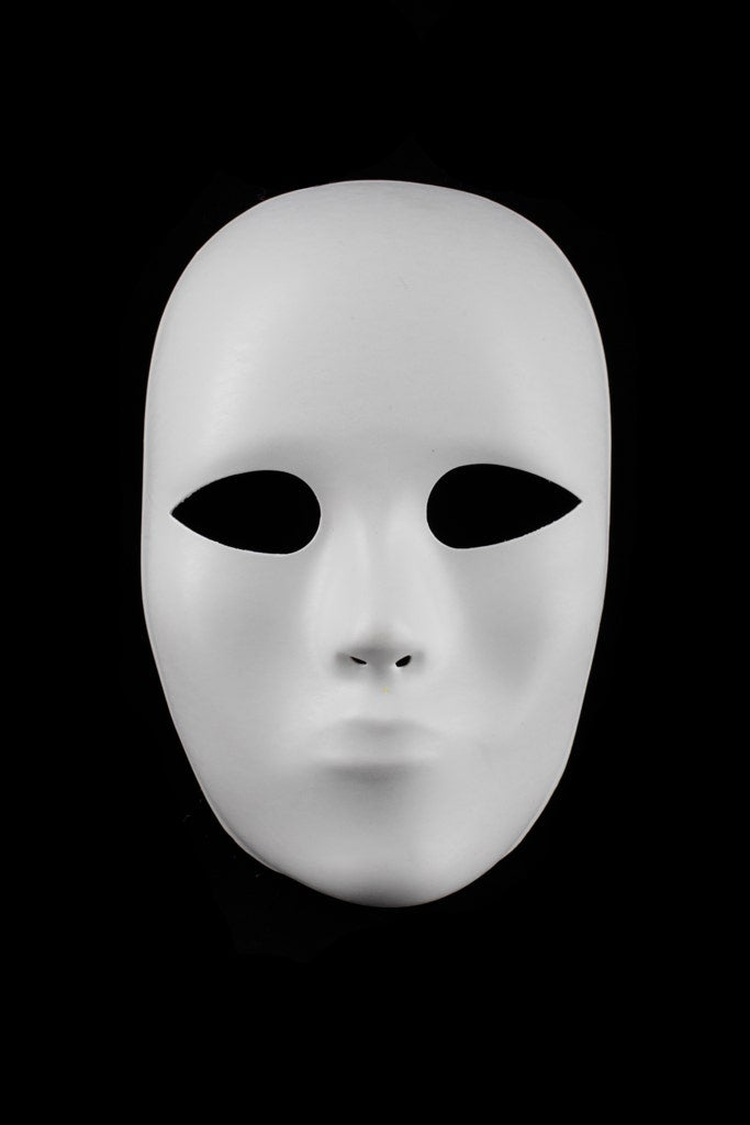 White Full Face Heavyweight Feather Mask Form | Buy Fashion Masks ...