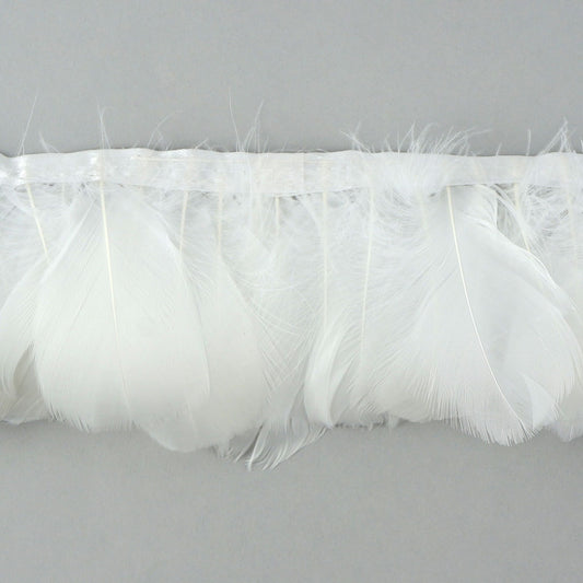 Goose Feather Fringe Trim - 5 Yards - White