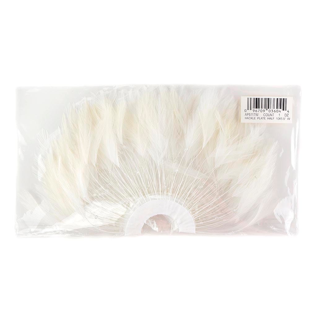 Feather Hackle Plates Solid Colors - White