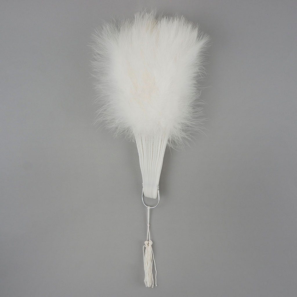 Marabou Feather Fan - White
