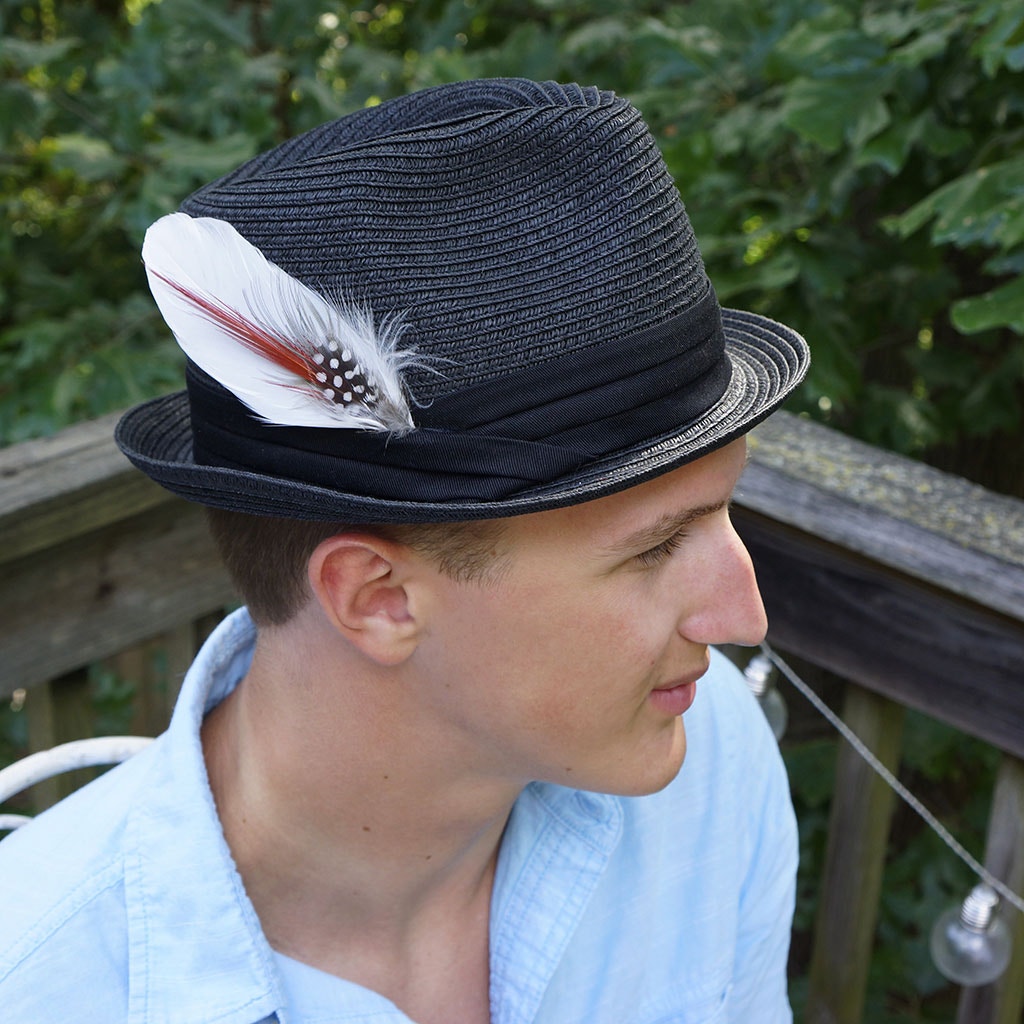 Hat Feather Trim With Goose and Pheasant - White Natural