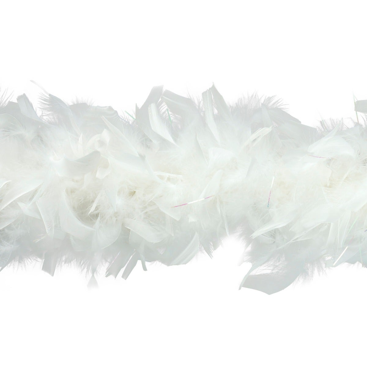 Chandelle Feather Boa with Lurex - Heavyweight  - White/Opal Lurex