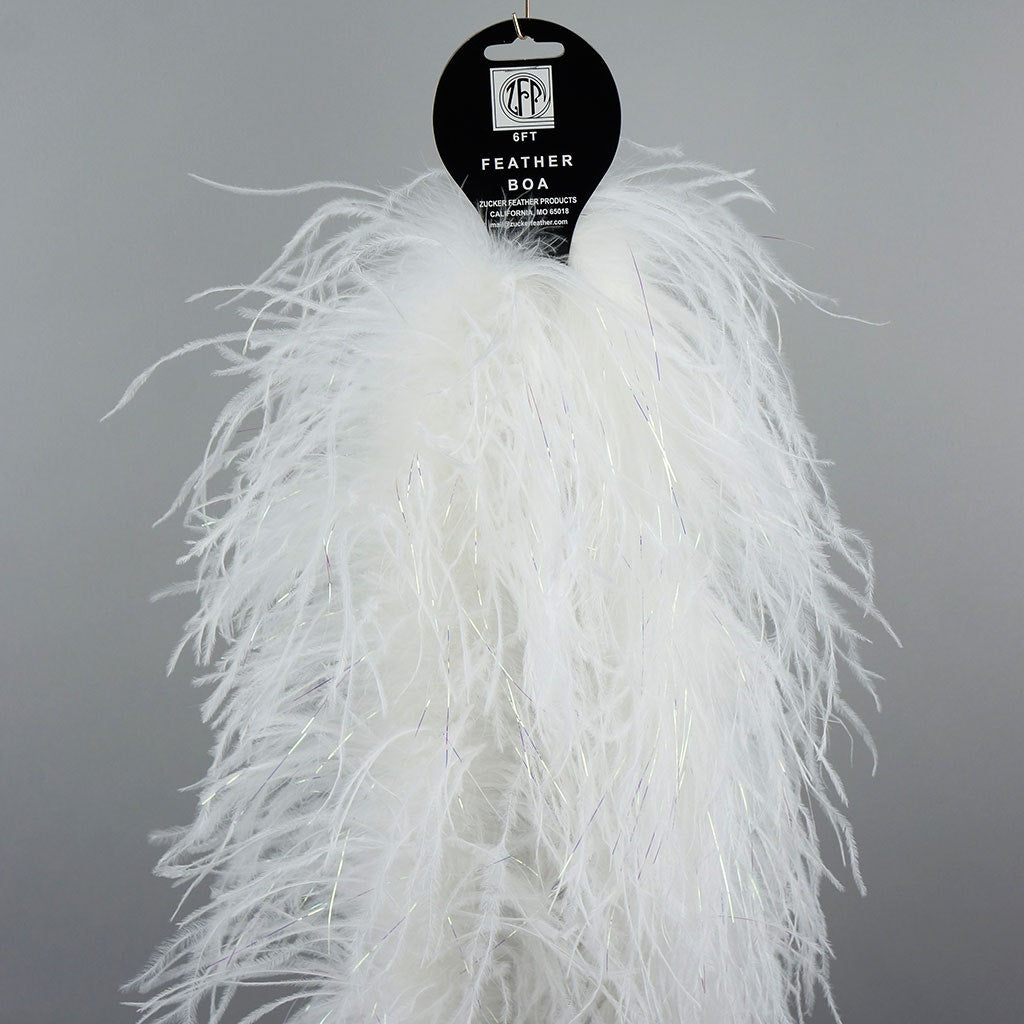 Zucker Feather - Ostrich Boas White with Opal Lurex - 9